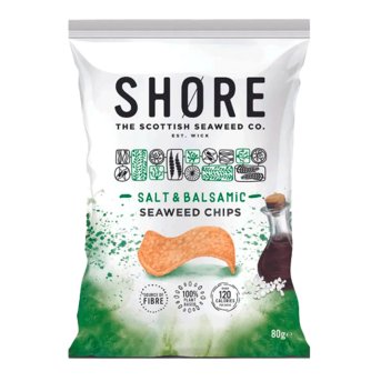 Salt & Balsamic Seaweed Chips - Share Bag Shore 80g Salt & Balsamic Seaweed Chips - Share Bag Shore 80g