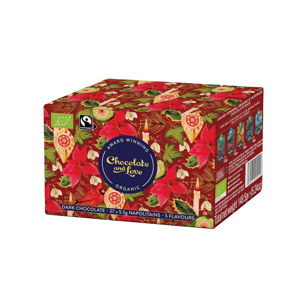 Organic Winter Wonderland Ballotin Box - Milk & Dark Choc Ch