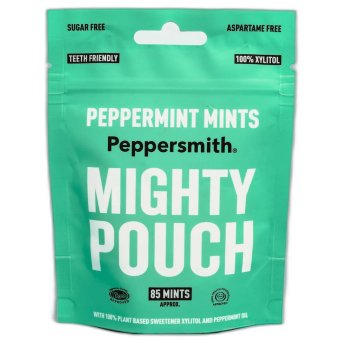 Pouch Peppermint Dental Mints - 85 mints Peppersmith 12x50g Pouch Peppermint Dental Mints - 85 mints Peppersmith 12x50g