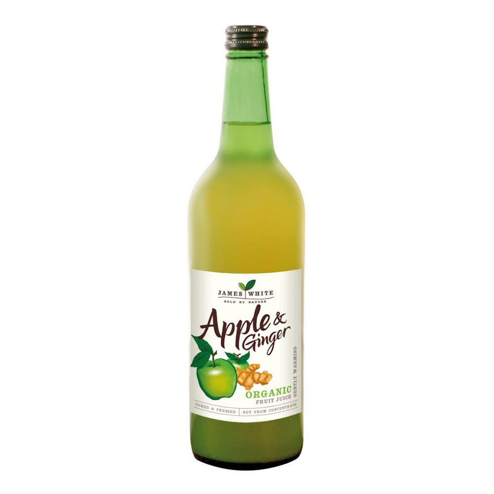 Organic Apple & Crushed Ginger Juice James White 750ml