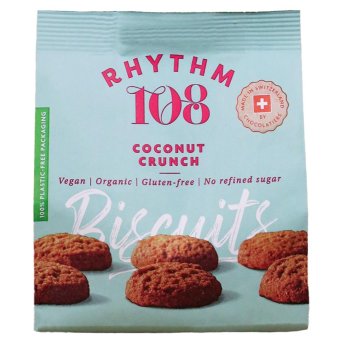 Organic Coconut Crunch Biscuit Share Bag Rhythm 108 8x135g Organic Coconut Crunch Biscuit Share Bag Rhythm 108 8x135g