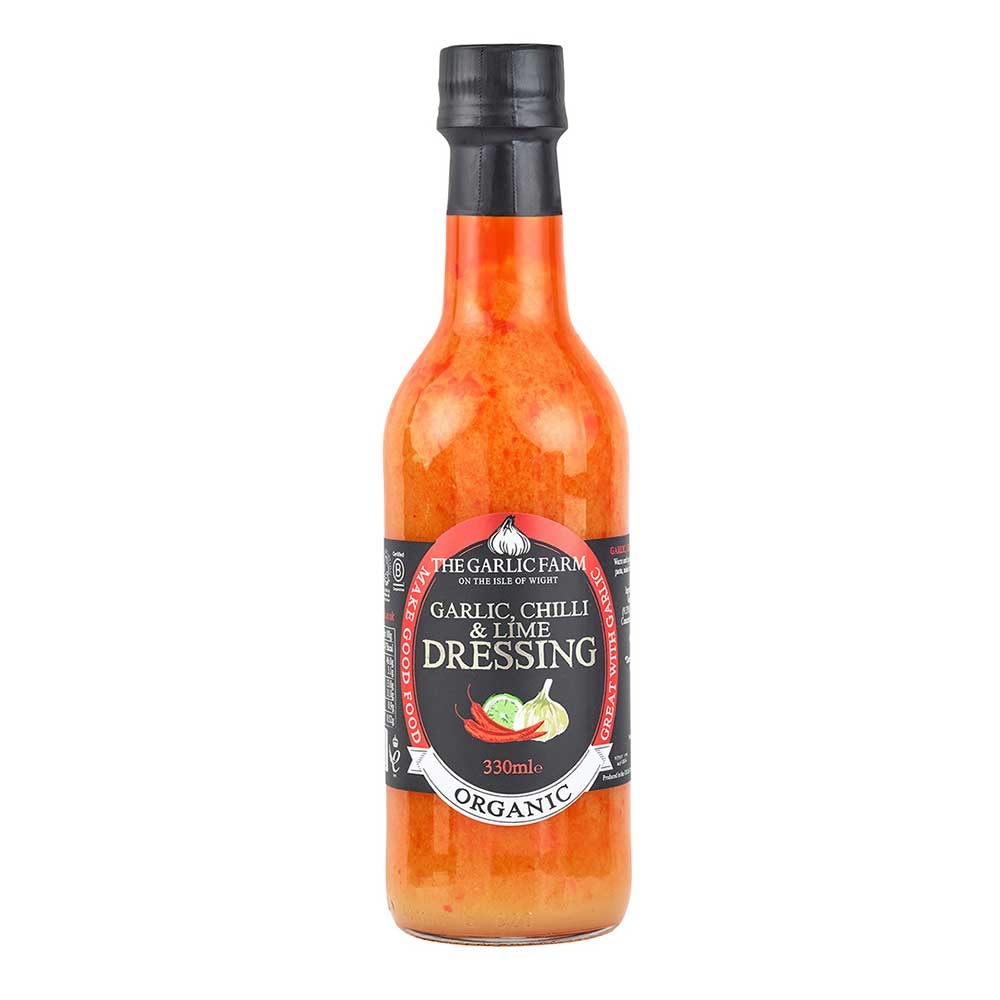 Organic Chilli Garlic & Lime Dressing The Garlic Farm 6x330ml Organic Chilli Garlic & Lime Dressing The Garlic Farm 6x330ml