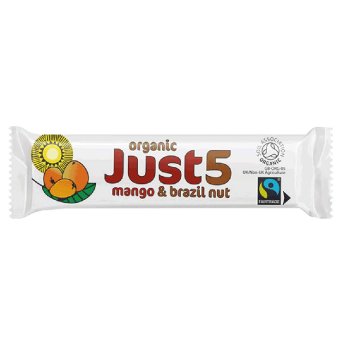 Organic Mango & Brazil Just 5 Bar Tropical Wholefoods 40g Organic Mango & Brazil Just 5 Bar Tropical Wholefoods 40g