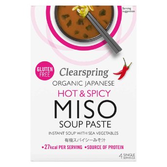 Organic Instant Miso Soup Paste - Hot & Spicy Clearspring 4x Organic Instant Miso Soup Paste - Hot & Spicy Clearspring 4x