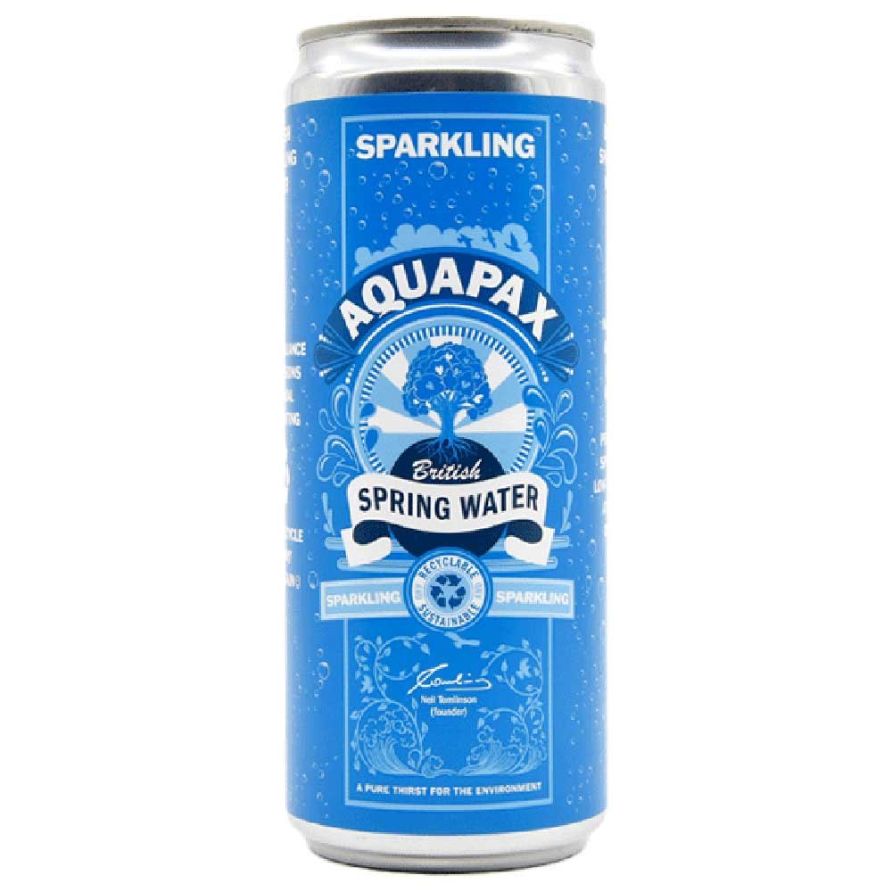 Sparkling British Spring Water in a can Aquapax 330ml