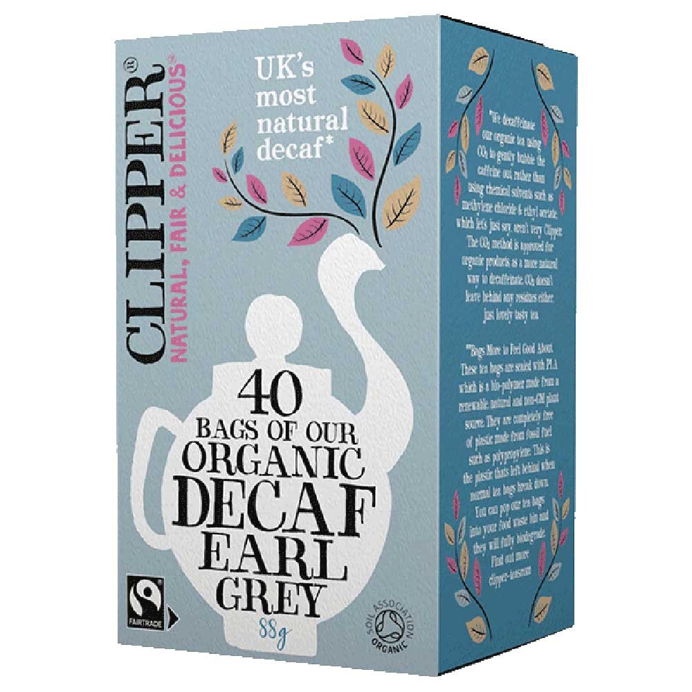 Organic Decaf Earl Grey Fairtrade Tea Bags - 40's Clipper 40bgs Organic Decaf Earl Grey Fairtrade Tea Bags - 40's Clipper 40bgs