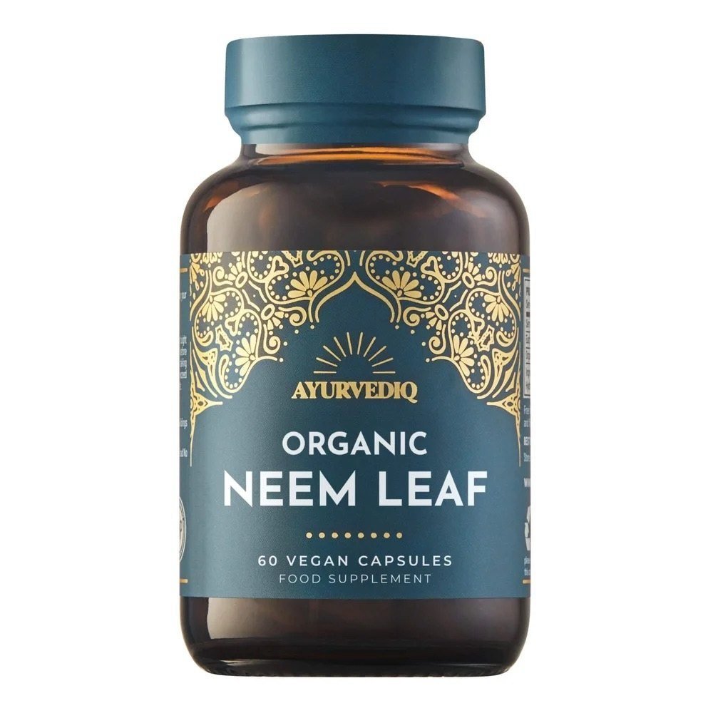 Organic Neem Leaf - 60 capsules Ayurvediq 1x1jar Organic Neem Leaf - 60 capsules Ayurvediq 1x1jar
