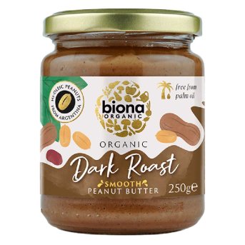 Organic Salted Dark Roast Peanut Butter Smooth Biona 6x250g Organic Salted Dark Roast Peanut Butter Smooth Biona 6x250g