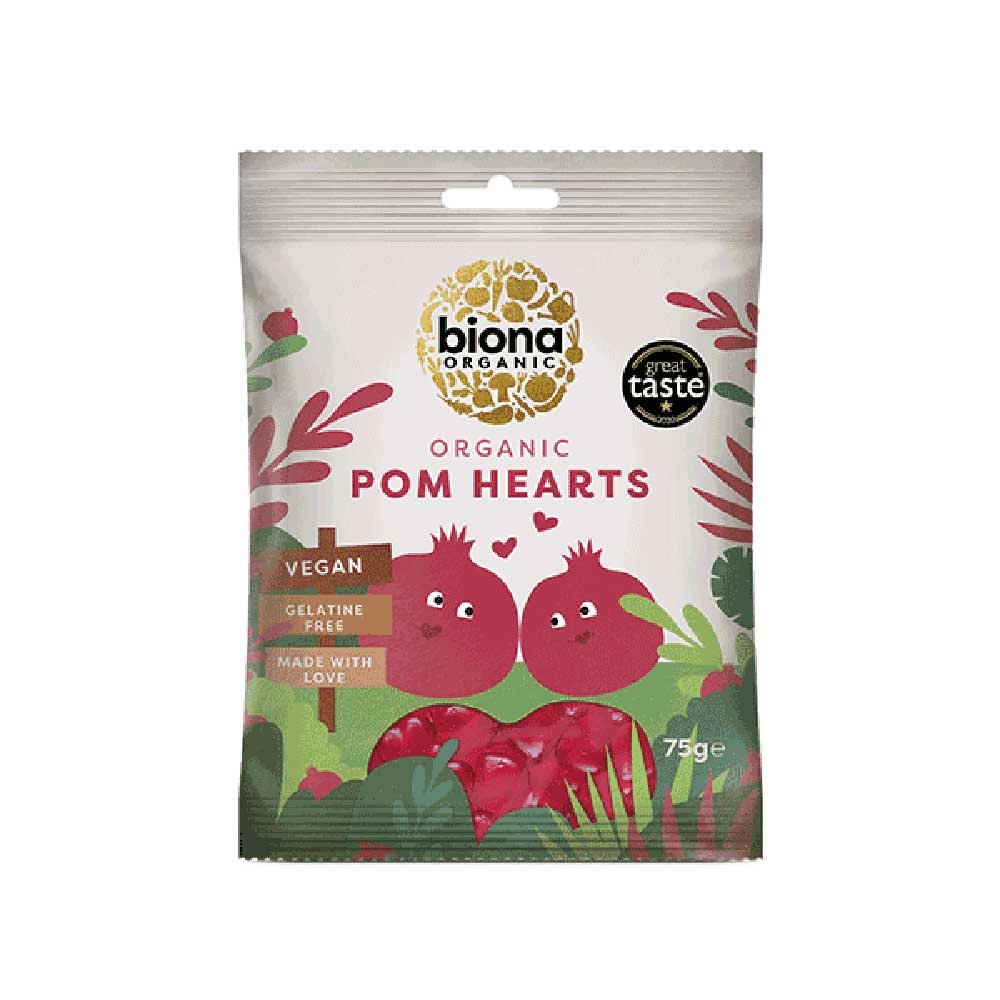 Organic Jelly Pomegranate Hearts Biona 75g