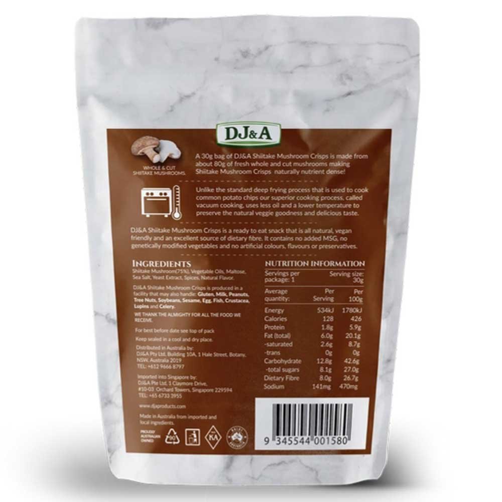 Shiitake Mushroom Crisps DJ&A 30g Shiitake Mushroom Crisps DJ&A 30g