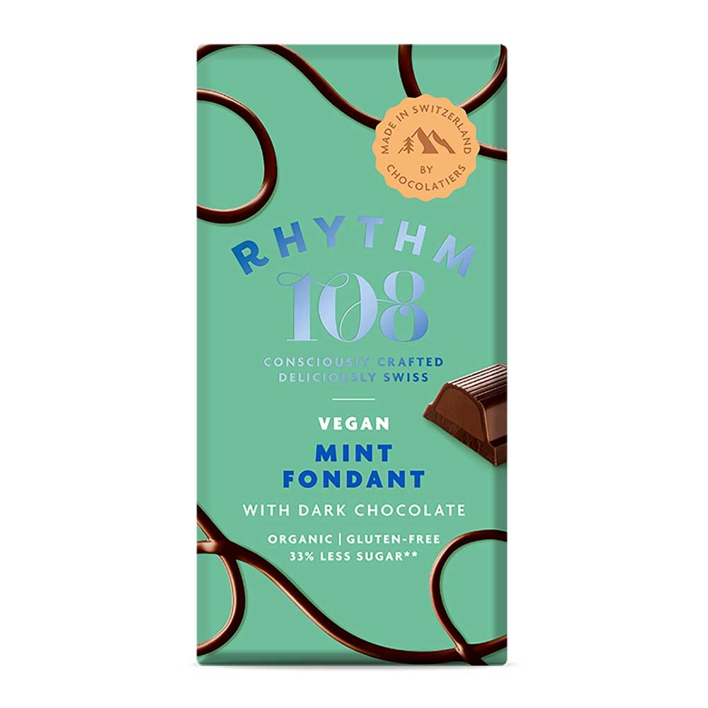 Organic Mint Fondant Bar with Dark Chocolate Rhythm 108 9x100g