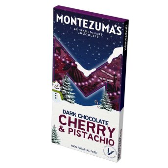 Dark Chocolate Cherry and Pistachio Bar Montezuma 12x90g Dark Chocolate Cherry and Pistachio Bar Montezuma 12x90g