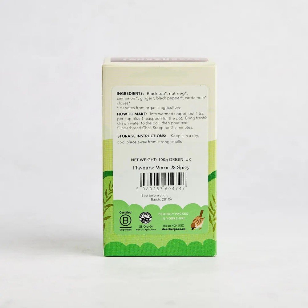 Organic Gingerbread Chai Steenbergs 4x100g Organic Gingerbread Chai Steenbergs 4x100g