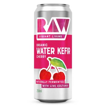 Organic Cherry Water Kefir Raw Vibrant Living 12x250ml