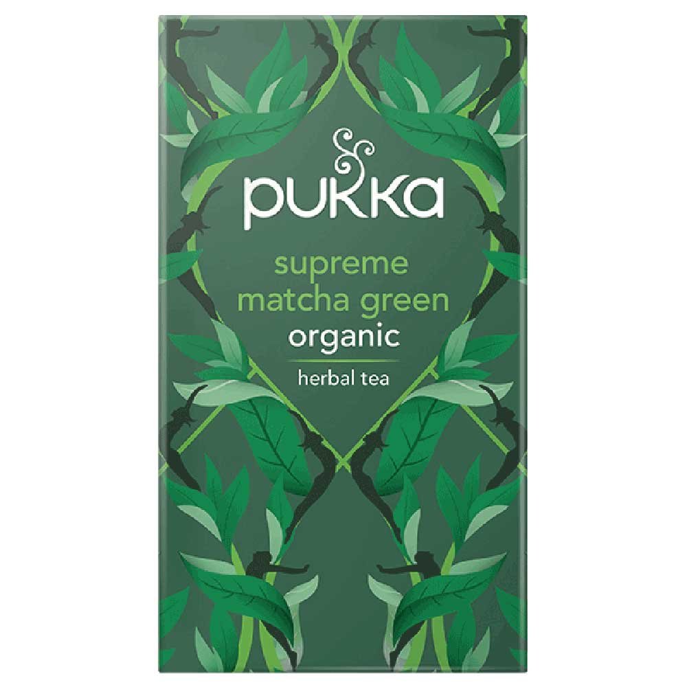 Organic Supreme Green Matcha Tea Bags - Fair Trade Pukka 20b