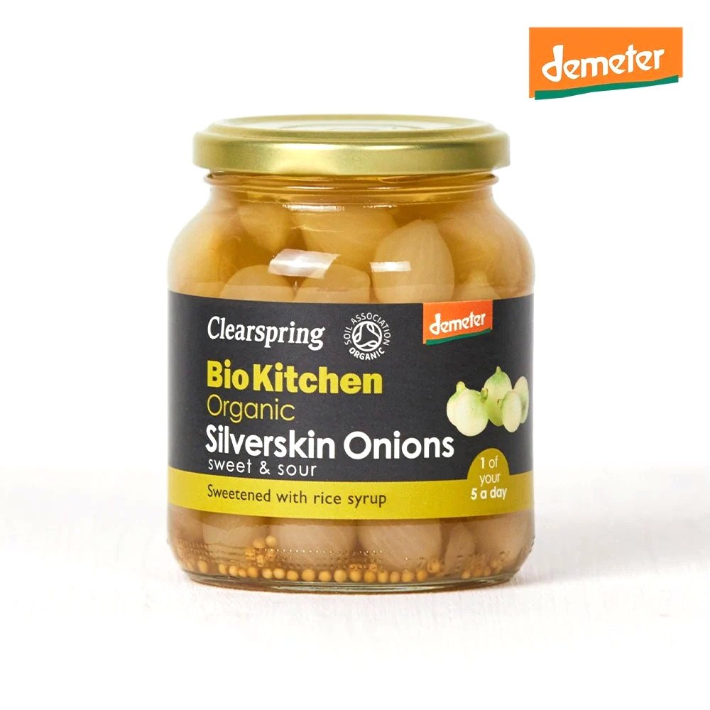 Silverskin Onions - sweet & sour Clearspring 6x340g Silverskin Onions - sweet & sour Clearspring 6x340g