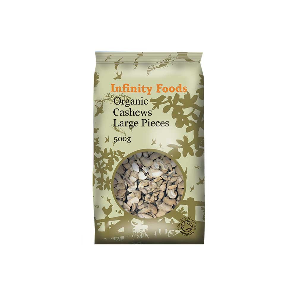 Organic Cashews Large Pieces Infinity Foods 500g