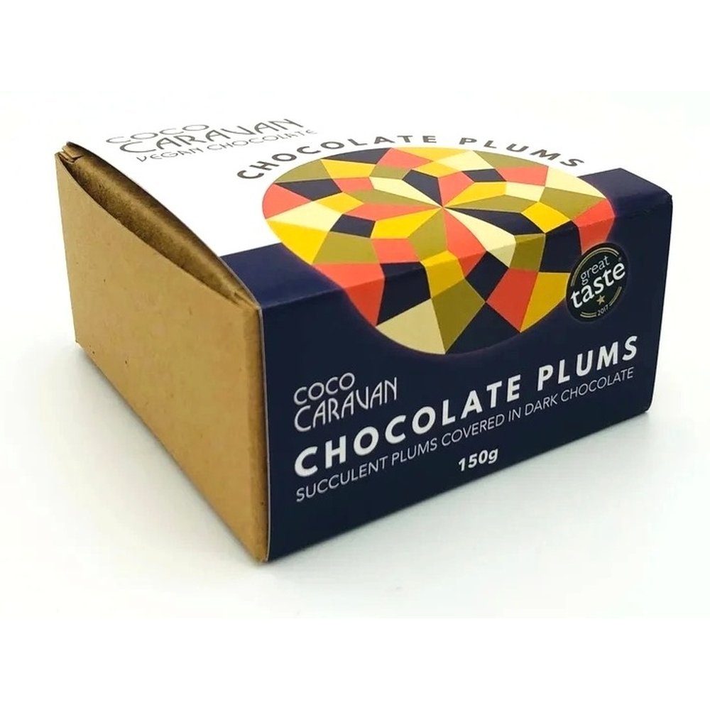 Chocolate Covered Plums Coco Caravan 4x150g Chocolate Covered Plums Coco Caravan 4x150g