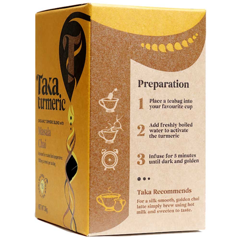 Organic Masala Chai Turmeric Tea Bags Taka Turmeric 15bgs Organic Masala Chai Turmeric Tea Bags Taka Turmeric 15bgs