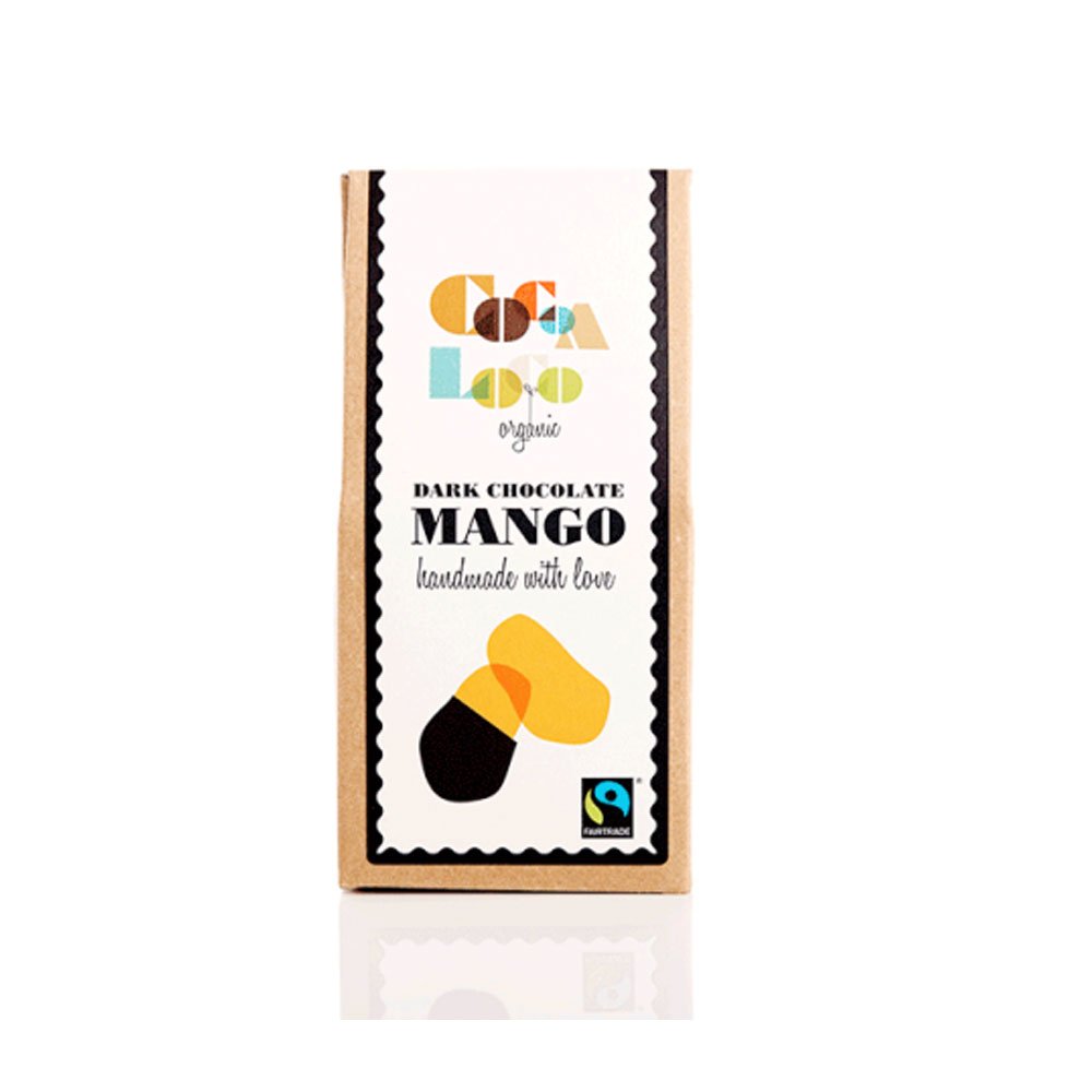 Organic 73% Dark Chocolate Dipped Mango Cocoa Loco 110g Organic 73% Dark Chocolate Dipped Mango Cocoa Loco 110g