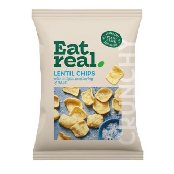 Sea Salt Lentil Chips - large Eat Real 10x95g Sea Salt Lentil Chips - large Eat Real 10x95g