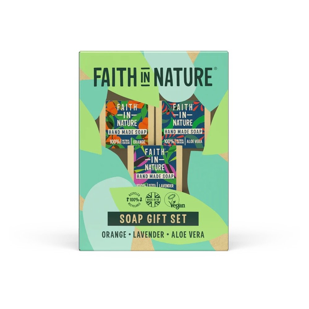 Soap Gift Box - Orange, Aloe Vera, Lavender Faith in Nature 6x300g Soap Gift Box - Orange, Aloe Vera, Lavender Faith in Nature 6x300g