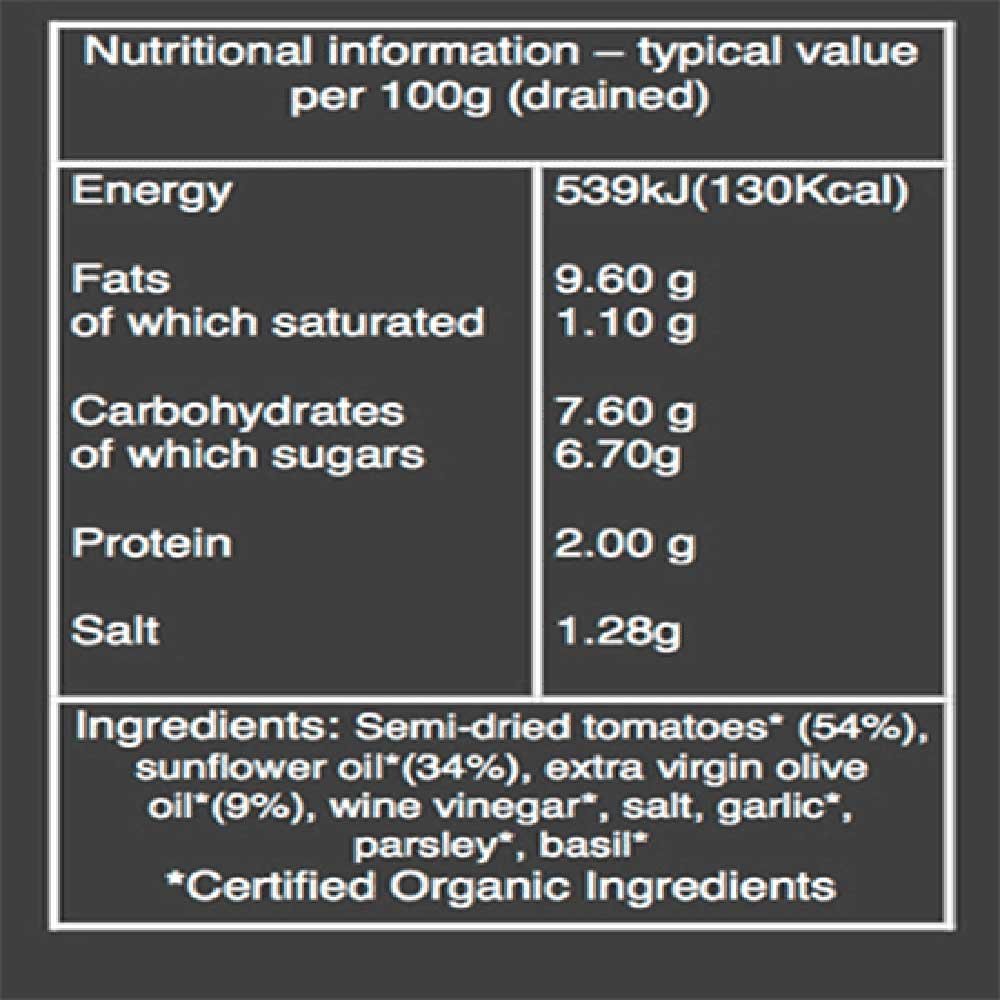Organic Sundried Tomatoes in Oil Realfoods by Organico 190g Organic Sundried Tomatoes in Oil Realfoods by Organico 190g