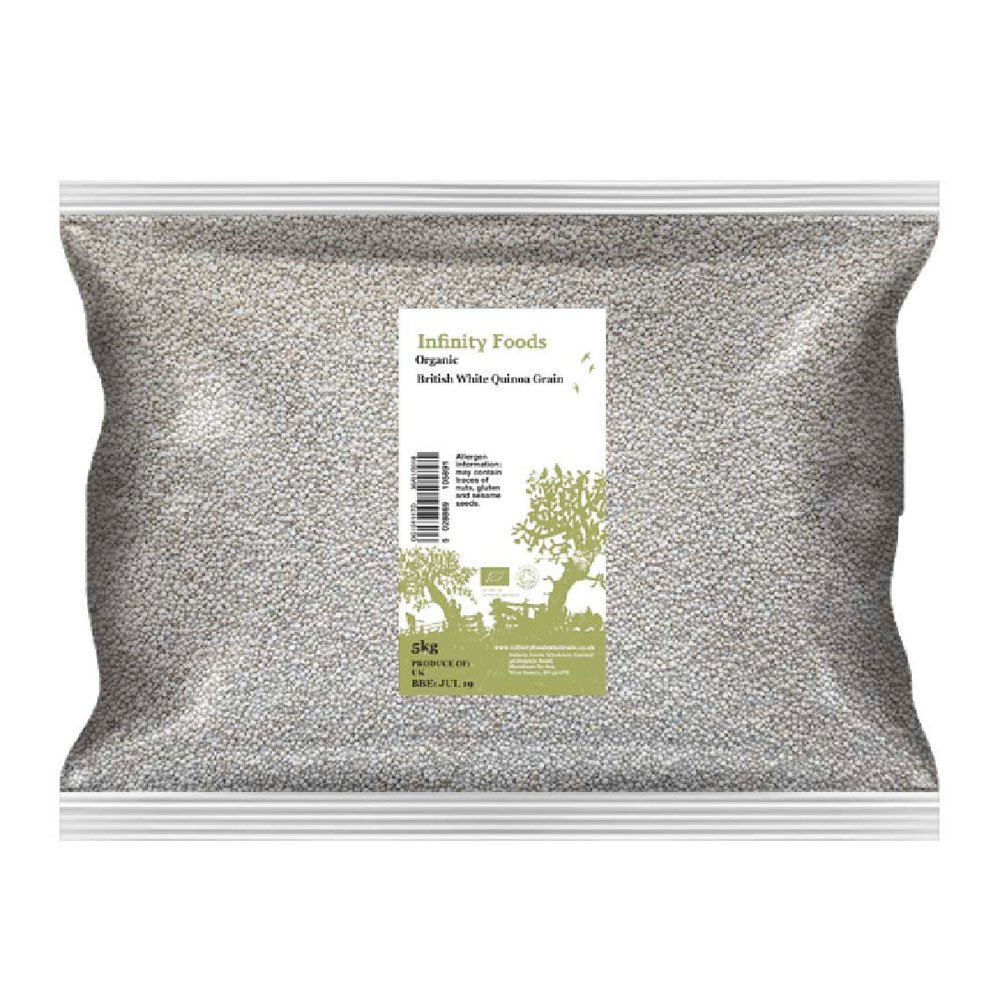Organic British White Quinoa Grain - gluten-free Infinity Foods 5kg Organic British White Quinoa Grain - gluten-free Infinity Foods 5kg