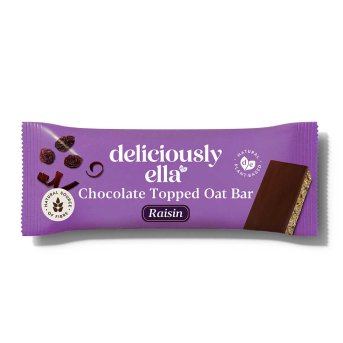 Raisin Chocolate Topped Oat Bar Deliciously Ella 12x50g Raisin Chocolate Topped Oat Bar Deliciously Ella 12x50g