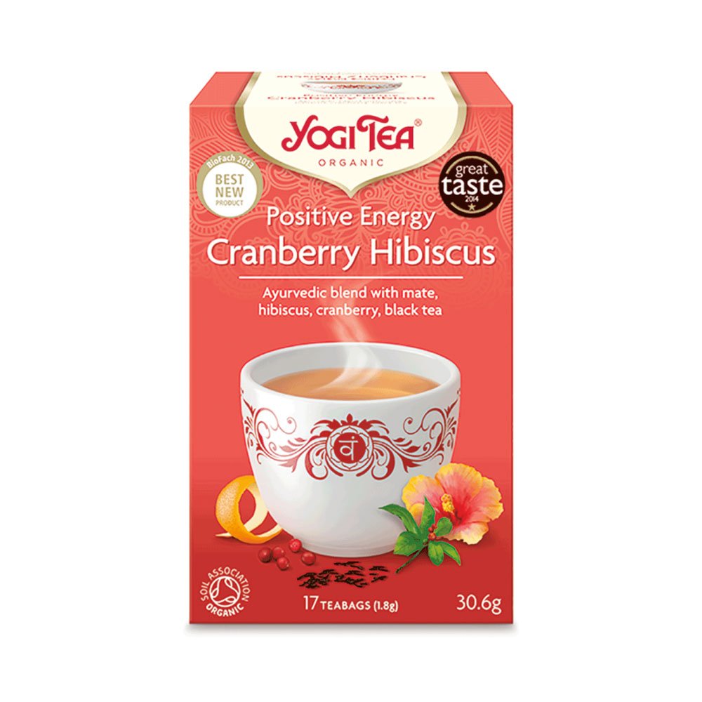 Organic Positive Energy Cranberry Hibiscus Tea Yogi Tea 17bg