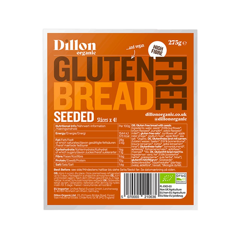 Organic Seeded Gluten Free Bread Dillon 275g