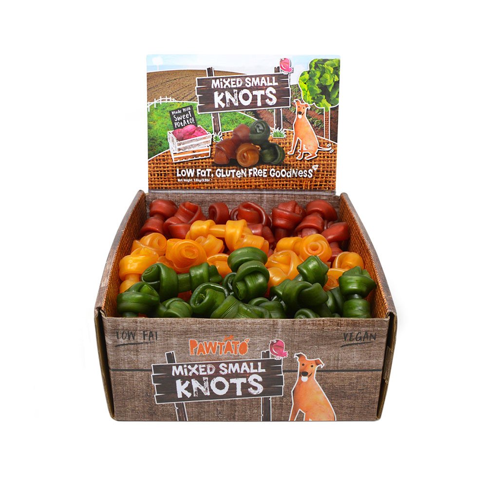 Pawtato Knots Small - Mixed Case - approx 120 Pawtato 1.6kg
