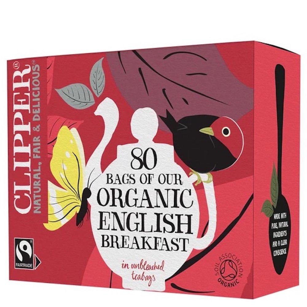 Organic English Breakfast Tea Bags - 80's Clipper 4x80bgs
