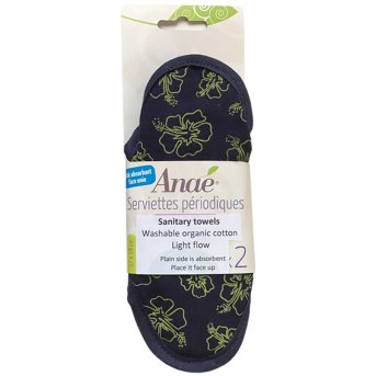 Organic Light Flow Cotton Washable Sanitary Towels - Hibiscu
