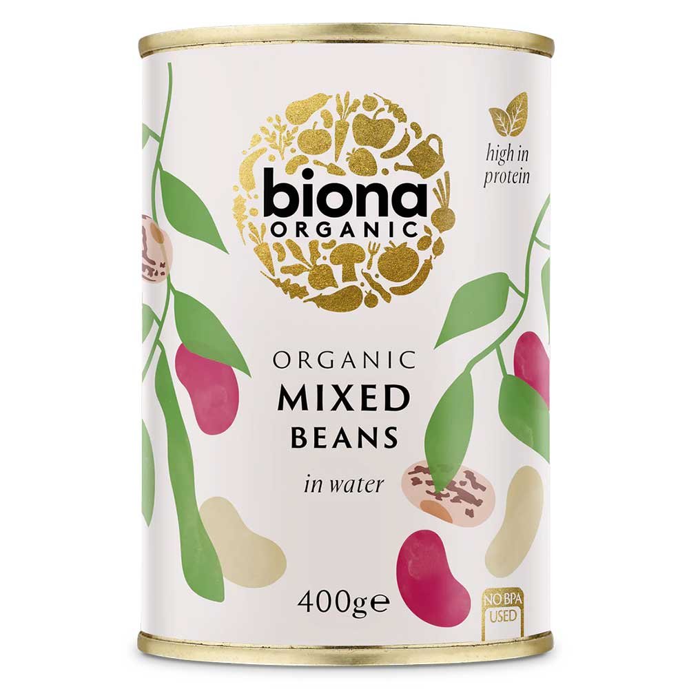 Organic Mixed Beans in tins Biona 400g Organic Mixed Beans in tins Biona 400g