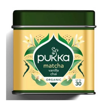 Organic Matcha Vanilla Chai powder - tin Pukka 6x30g Organic Matcha Vanilla Chai powder - tin Pukka 6x30g