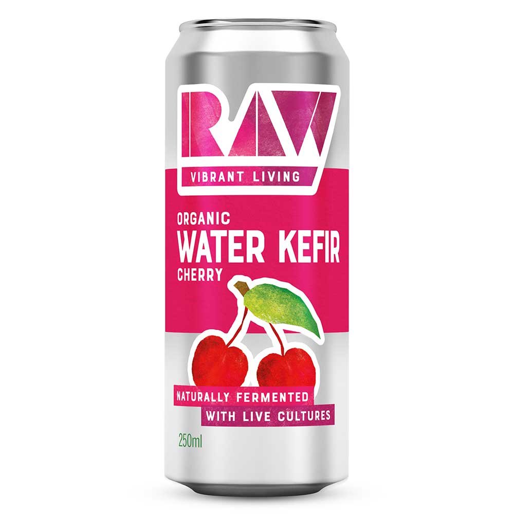 Organic Cherry Water Kefir Raw Vibrant Living 12x250ml Organic Cherry Water Kefir Raw Vibrant Living 12x250ml