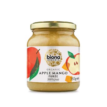 Organic Apple & Mango Purée - jar Biona 360g Organic Apple & Mango Purée - jar Biona 360g