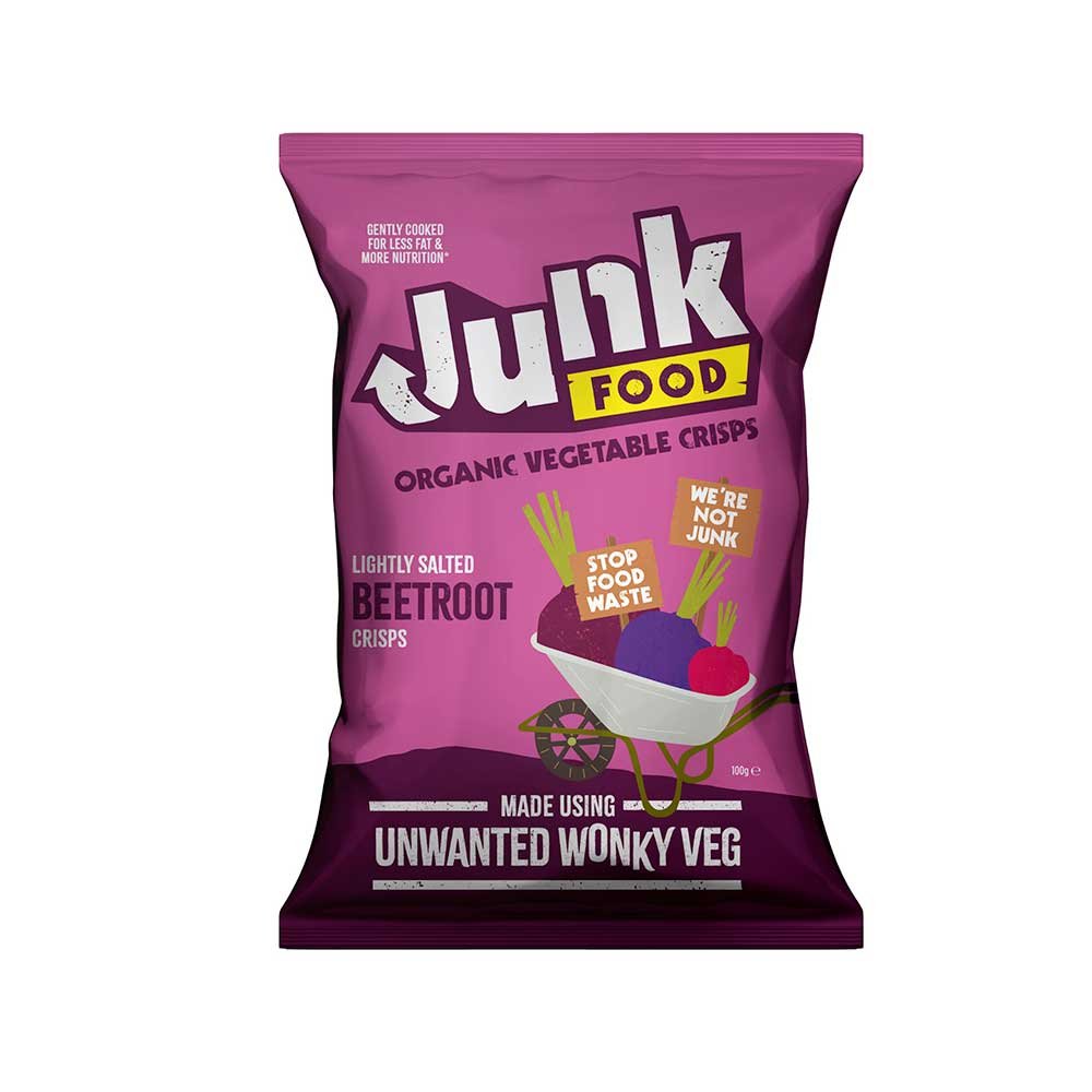 Organic Beetroot Crisps Junk Crisps 100g Organic Beetroot Crisps Junk Crisps 100g
