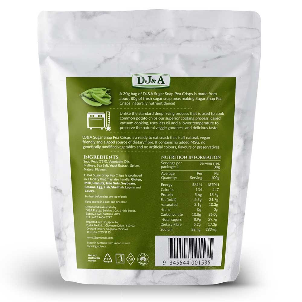 Sugar Snap Pea Crisps DJ&A 30g Sugar Snap Pea Crisps DJ&A 30g