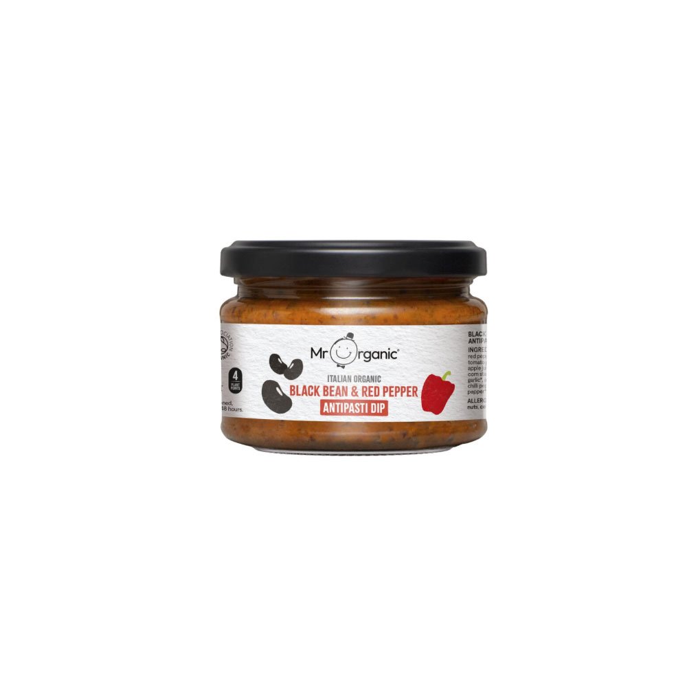 Organic Black Bean & Red Pepper Antipasti Dip Mr Organic 230