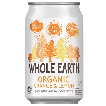 Organic Orange/Lemon - cans Whole Earth 330ml Organic Orange/Lemon - cans Whole Earth 330ml