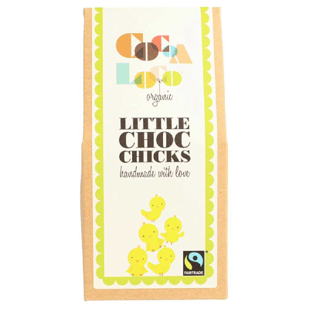 Organic Little Choc Chicks - milk & white Cocoa Loco 100g
