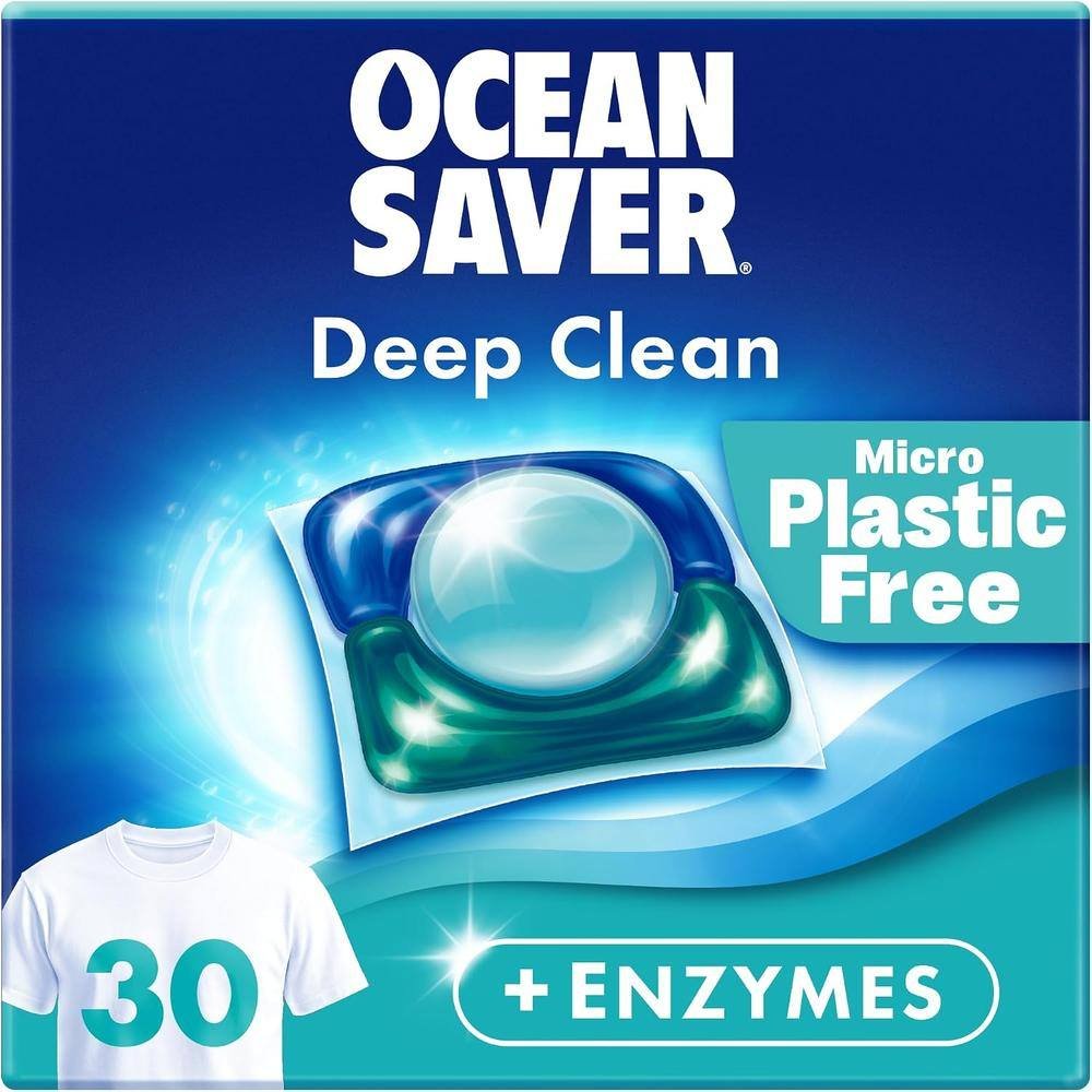 Deep Clean Bio Washing Capsules - Wild Sea & Sandalwood Ocean Saver 6x30caps Deep Clean Bio Washing Capsules - Wild Sea & Sandalwood Ocean Saver 6x30caps