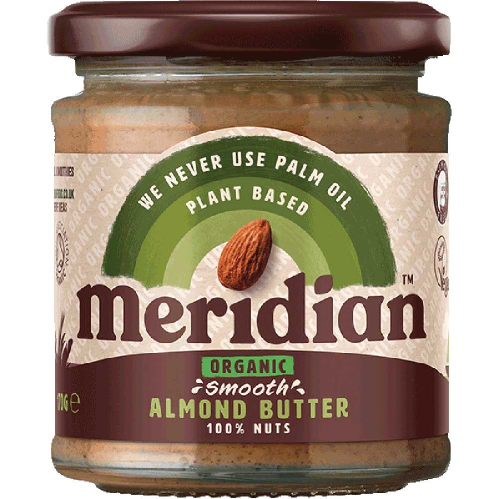 Organic Smooth Almond Butter 100% Meridian 170g Organic Smooth Almond Butter 100% Meridian 170g