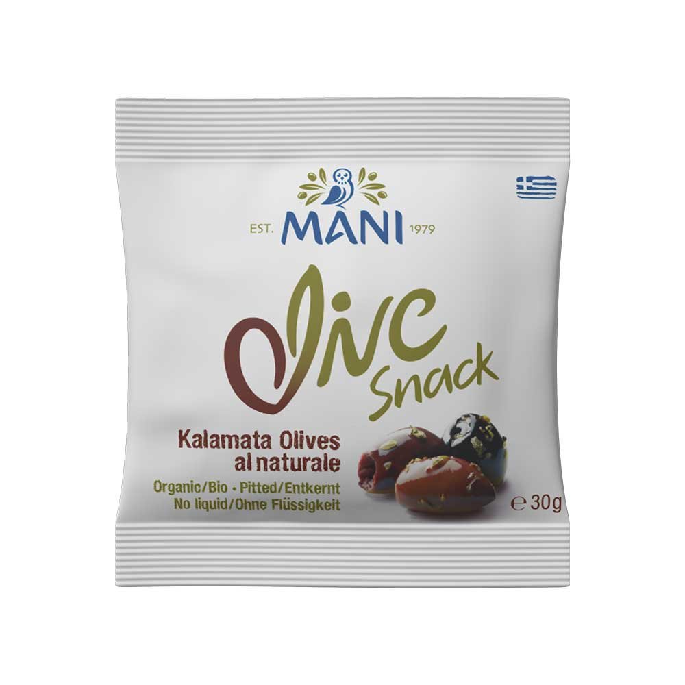 Organic Olive Snack - Kalamata pitted Mani 30g