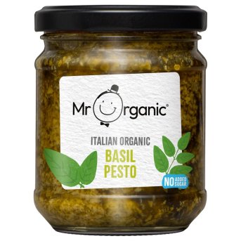 Organic Basil Pesto - no added sugar Mr Organic 6x190g Organic Basil Pesto - no added sugar Mr Organic 6x190g