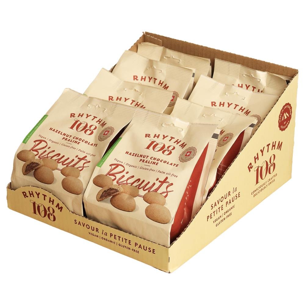 Organic Hazelnut Chocolate Praline Share Bag Rhythm 108 8x135g Organic Hazelnut Chocolate Praline Share Bag Rhythm 108 8x135g