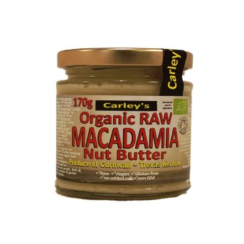 Organic Raw Macadamia Nut Butter Carley's 6x170g