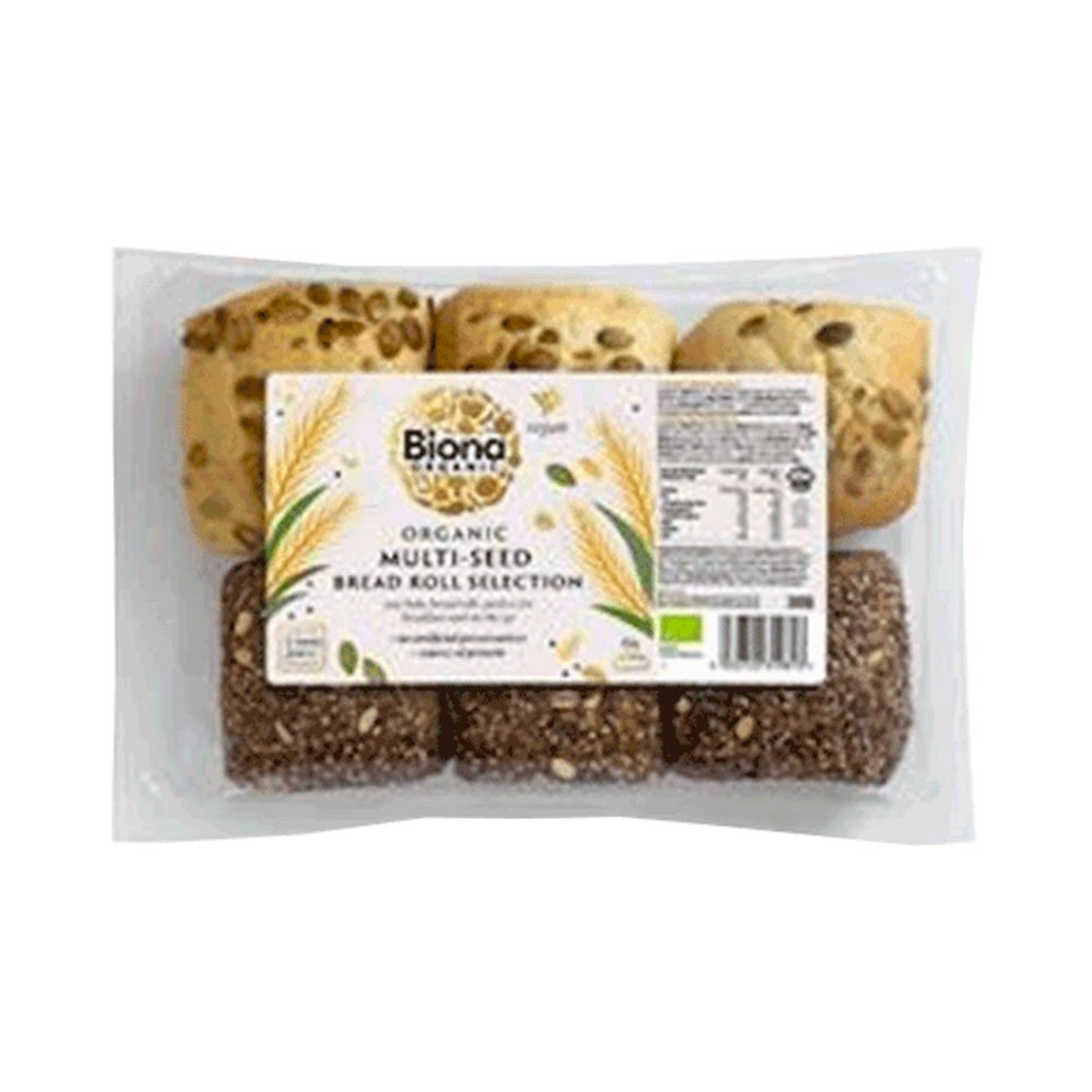 Organic Multiseed Bread Roll Selection Biona 300g Organic Multiseed Bread Roll Selection Biona 300g